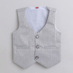 Boys Striped Single-Breasted 3-Piece Suit